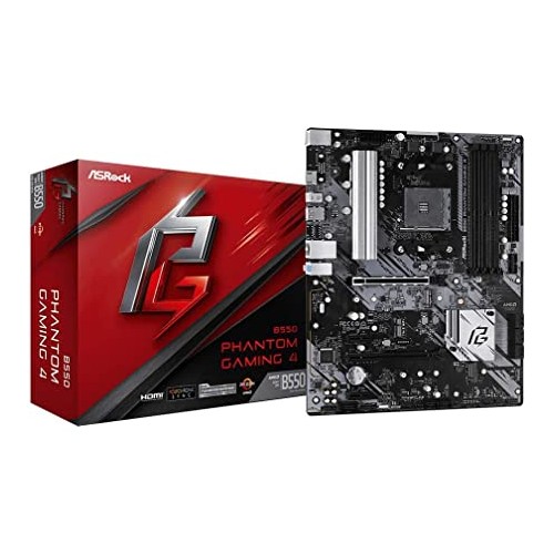 ASROCK MB AMD B550, B550M PHANTOM GAMING 4, AM4, 4 DDR4, Micro ATX