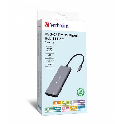 VERBATIM USB-C PRO MULTIPORTE HUB 14 PORTE