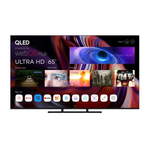 INNOHIT SMART TV 65" 4K UHD QLED BORDERLESS WEBOS THINQAI MAGIC REMOTE STAND CENTRALE