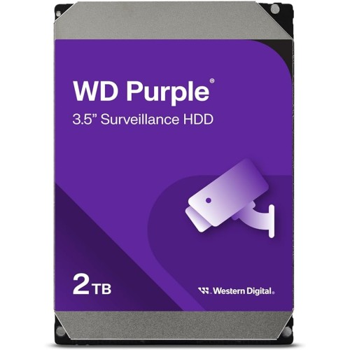 WESTERN DIGITAL HDD PURPLE 2TB 3,5 5400RPM SATA 6GB/S BUFFER 256MB ** RICONDIZIONATO**