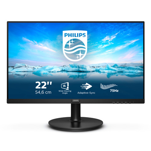 PHILIPS MONITOR 21,5 LED VA 16:9 FHD 4MS 250 CDM, VGA/DP/HDMI, MULTIMEDIALE